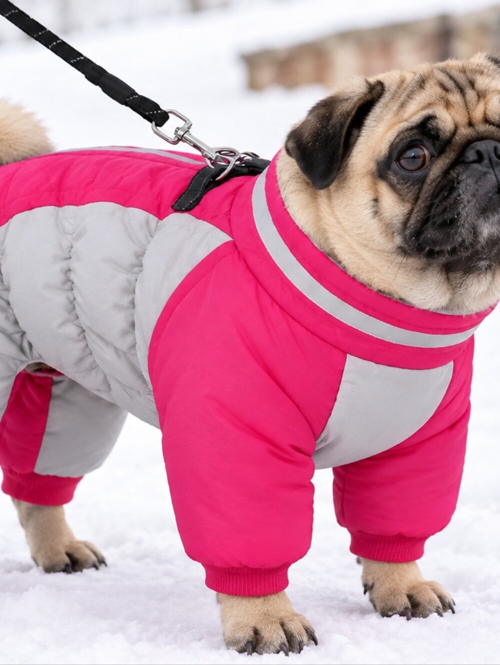 Pink and Gray Dog Winter Coat Size Large Dog Apparel Dog Clothes